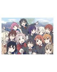 6+girls ahoge artbook asaka_karin black_eyes black_hair blonde_hair blunt_bangs braid brown_hair closed_eyes emma_verde freckles green_ribbon grey_hair hair_bun hair_ornament highres jacket konoe_kanata long_hair looking_at_another looking_at_viewer love_live! love_live!_nijigasaki_high_school_idol_club mebachi medium_hair mia_taylor mifune_shioriko miyashita_ai mole multicolored_hair multiple_girls nakasu_kasumi nijigasaki_school_uniform non-web_source official_art one_side_up osaka_shizuku pink_hair pointing purple_hair red_ribbon ribbon school_uniform short_hair smile standing takasaki_yu tennoji_rina tongue tongue_out twintails uehara_ayumu v winter_uniform yellow_ribbon yuki_setsuna zhong_lanzhu
