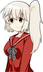 Rule 34 | 1girl, green eyes, long hair, mahou shoujo madoka magica, mahou shoujo oriko magica, mikuni oriko, school uniform, side ponytail, solo, sonohi210, white hair