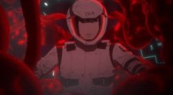 10s 1boy 1girl 2015 animated animated_gif benisuzume_(gauna) black_hair cockpit gauna lowres monster_girl nude sidonia_no_kishi tanikaze_nagate tentacles