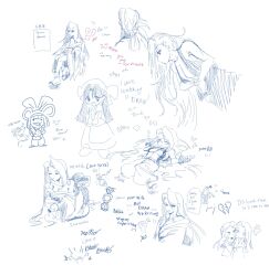 4girls ainu_clothes alternate_costume animal_ears black_hair breasts broken_heart cleavage english_text genderswap genderswap_(mtf) hair_ribbon heart highres japanese_clothes kazama_sougetsu large_breasts legs long_hair mouse_ears multiple_girls nakoruru open_mouth ribbon rimururu samurai_spirits siblings sisters smile snk thighs tongue