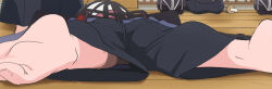 ass barefoot dojo feet feet_out_of_frame hanadera_nodoka haruyama_kazunori healin&#039;_good_precure japanese_clothes kendo kendo_mask legs lying multiple_girls on_floor on_stomach precure sitting sword weapon wooden_sword