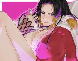 1girl boa_hancock breasts cleavage highres huge_breasts large_breasts long_hair one_piece