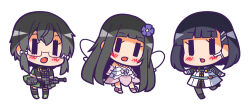 Rule 34 | 3girls, chibi, energy gun, fairy, fairy wings, gun, holding, holding gun, holding weapon, kirigaya suguha, long hair, multiple girls, sinon, suntail, sword art online, sword art online the movie: ordinal scale, very long hair, weapon, white background, white wings, wings, yui (sao), yui (sao-alo)