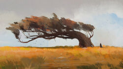 cambocreation cloud cloudy_sky field grass landscape original painterly scenery sky tree watermark wind