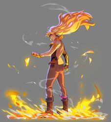 1girl artist_request fire rwby tagme yang_xiao_long
