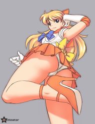 1990s_(style) aino_minako ass bishoujo_senshi_sailor_moon blonde_hair cleft_of_venus high_heels long_hair panties purple_eyes retro_artstyle sailor_venus shoes underwear upskirt utilizator