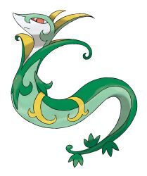 absurdres animal_focus artist_request closed_mouth full_body gen_5_pokemon highres nintendo no_humans official_art pokemon pokemon_(creature) pokemon_bw pokemon_focus red_eyes serperior solo third-party_source transparent_background