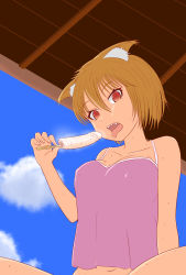1girl absurdres animal_ears cannibalism guro highres looking_at_viewer original severed_penis