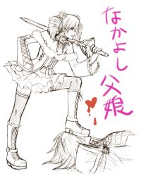 amy_sorel boots drill_hair gothic_lolita lolita_fashion namco nanami_(1z2y3x4w5v) raphael_sorel soul_calibur soulcalibur soulcalibur_iv sword thighhighs weapon