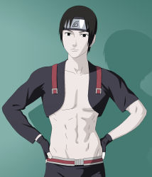Rule 34 | 1boy, abs, black eyes, black hair, colored skin, highres, male focus, muscular, muscular male, naruto (classic), naruto (series), naruto shippuuden, sexyanimes, standing, white skin, yamanaka sai