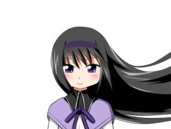 10s 1girl akemi_homura akemi_homura_(magical_girl) animated animated_png black_hair blush female_focus hairband hipporit kouga_(hipporit) long_hair looking_at_viewer magical_girl mahou_shoujo_madoka_magica mahou_shoujo_madoka_magica_(anime) md5_mismatch portrait purple_eyes simple_background smile solo ugoira upper_body white_background wind