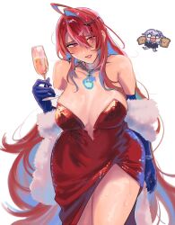 1girl ahoge blue_fire blue_hair blush breasts colored_inner_hair elizabeth_rose_bloodflame fire fire_on_chest hololive hololive_english koseki_bijou large_breasts long_hair looking_at_viewer multicolored_hair open_mouth red_eyes red_hair set7 two-tone_hair virtual_youtuber
