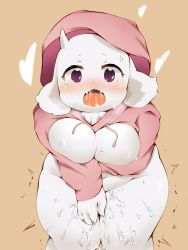 1girl female_focus furry furry_female goat highres open_mouth purple_eyes sarier413 solo sweater toriel undertale