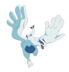 commentary commission creature creatures_(company) english_commentary fangs full_body game_freak gen_2_pokemon highres legendary_pokemon lugia nintendo no_humans pokemon pokemon_(creature) salanchu signature simple_background solo tongue white_background