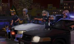 6+girls aa-12 aa-12_(girls&#039;_frontline) america animal_ears automatic_shotgun bags_under_eyes belt beret black_footwear blonde_hair blue_coat blue_pants blue_shirt break-action_shotgun brown_shirt car coat colt_defender_mark_i combat_shotgun copyright_name defender_(girls&#039;_frontline) dodge_(company) dodge_charger dodge_charger_(7th_generation) dog drum_magazine ford ford_crown_victoria ford_crown_victoria_(2nd_generation) girls&#039;_frontline green_pants grey_hair gun hair_ornament handgun hat high-capacity_magazine highres holding holding_gun holding_weapon k9_(dog) long_hair long_sleeves los_angeles_county_sheriff&#039;s_department los_angeles_police_department m37_(girls&#039;_frontline) m500_(girls&#039;_frontline) m590_(girls&#039;_frontline) magazine_(weapon) motor_vehicle multiple-barrel_gun multiple_girls necktie night outdoors pants pepper-box pepper-box_shotgun police police_badge police_car prototype_design road shirt shoes short_hair short_sleeves shotgun six12_(girls&#039;_frontline) star_(symbol) star_hair_ornament tank_top uingssi united_states utility_belt vertical_forward_grip volley_gun weapon white_hair white_tank_top