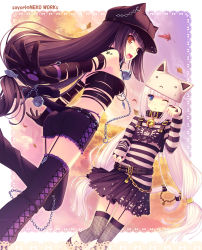 10s 2girls animal_ears animal_hat bad_id bad_pixiv_id bdsm bell belt black_hair blue_eyes bondage bound brown_eyes cat_ears cat_girl cat_hair_ornament cat_hat cat_tail chain chocola_(nekopara) collar fish_hair_ornament fishnets garter_straps hair_ornament hat hat_with_ears jingle_bell long_hair midriff multiple_girls neck_bell neko_bible nekopara original punk sayori_(neko_works) siblings sisters slit_pupils tail tail_bell tail_ornament thighhighs twins vanilla_(nekopara) white_hair