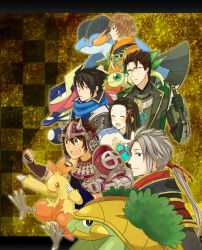 Rule 34 | armor, combusken, gen 3 pokemon, gen 4 pokemon, gen 6 pokemon, greninja, grotle, hayakawa-dono, holding, holding pokemon, japanese clothes, katakura kojuurou, kobayakawa takakage, nintendo, pokemon, pokemon (creature), pokemon conquest, sanada nobuyuki, sengoku musou, shimazu toyohisa, smile, spheal, swampert, toudou takatora (sengoku musou), vibrava