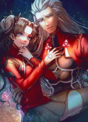 10s alternate_hair_length alternate_hairstyle archer_(fate) bad_id bad_pixiv_id fate/extella fate/extella_link fate/extra fate/extra_ccc fate/stay_night fate_(series) highres senryoko thighhighs tohsaka_rin
