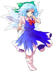 Rule 34 | 1girl, alphes (style), aqua hair, blue eyes, blue skirt, bobby socks, cirno, closed mouth, collared shirt, commentary request, dairi, full body, green ribbon, hair ribbon, hand up, ice, ice wings, large variant set, long skirt, looking at viewer, medium hair, neckerchief, parody, red neckerchief, ribbon, shirt, short sleeves, skirt, skirt set, socks, solo, style parody, tachi-e, touhou, transparent background, variant set, white shirt, white socks, wings