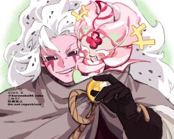 Rule 34 | +++, 2023, 2others, :d, ^ ^, age difference, baby, black gloves, black sclera, capelet, closed eyes, colored eyelashes, colored sclera, colored skin, commentary request, cookie run, cookie run: kingdom, dated, facial mark, fang, food-themed hair, forehead jewel, gloves, green background, grey capelet, hand up, high ponytail, highres, humanization, kuroneko96 ruka, long hair, long sleeves, looking at another, multiple others, official alternate costume, open mouth, other focus, pink skin, pitaya dragon cookie, pitaya dragon cookie (disguise), ponytail, portrait, protected link, puffy long sleeves, puffy sleeves, shirt, smile, snapdragon cookie, twitter username, two-tone background, very long hair, watermark, white background, white eyelashes, white eyes, white hair, white shirt