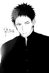 Rule 34 | 1boy, character name, highres, male focus, naruto (series), naruto shippuuden, red eyes, scar, scar on face, shirt, short hair, solo, spiked hair, uchiha obito, vosovic