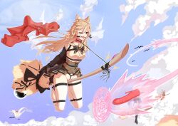 Rule 34 | 3girls, absurdres, animal ear fluff, animal ears, armbinder, arms behind back, bag, ball gag, bdsm, black shoes, blonde hair, blush, bondage, bound, bow, bowtie, broom, broom riding, brown eyes, cat ears, cloud, cloudy sky, coat, commentary request, crotch rope, dildo, dildo gag, feathermare, flying, frogtie, full body, gag, gagged, hat, highres, long hair, multiple girls, one eye closed, open mouth, original, outdoors, pink hair, pleated skirt, potion, red coat, rope, sex toy, shibari, shibari over clothes, shirt, shoes, skindentation, skirt, sky, teeth, thighhighs, upper teeth only, very long hair, white thighhighs, witch, witch hat, zettai ryouiki