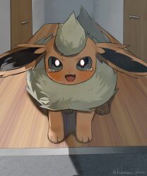 Rule 34 | animal focus, blush, flareon, floor, full body, gen 1 pokemon, highres, hokaimo pkmn, indoors, looking at viewer, nintendo, no humans, open mouth, pokemon, pokemon (creature), pokemon focus, smile, tail, tearing up, tears, wooden floor