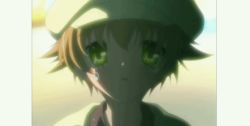 Rule 34 | 00s, 1boy, animated, animated gif, newsboy cap, clannad, green eyes, hat, lowres, male focus, pillarboxed, sad, screencap, shima katsuki, solo, tears
