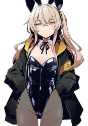 batta_16-sei girls&#039;_frontline groin jacket leotard playboy_bunny scar scar_on_face tagme ump45_(girls&#039;_frontline)