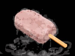 Rule 34 | black background, cold, condensation, food, food focus, highres, hisachan55cute, no humans, original, pixel art, popsicle, scenery, simple background, stick