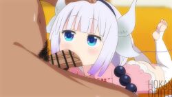1boy 1girl animated blue_eyes censored feet hairband hetero highres hokanohito kanna_kamui kobayashi-san_chi_no_maidragon legs loli penis purple_hair sound tagme twintails veins veiny_penis video