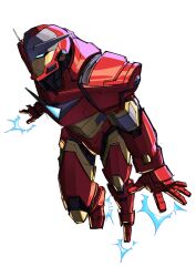 1boy animification arc_reactor armor avengers_(series) blue_eyes bodysuit full_armor highres iron_man iron_man_(series) male_focus marvel marvel_tokon:_fighting_souls multicolored_armor power_armor red_armor solo superebiseeeen superhero_costume