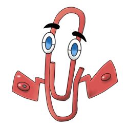 1other blue_eyes clippy commentary creatures_(company) cwolfcommander english_commentary facing_viewer full_body fusion game_freak gen_4_pokemon looking_at_viewer microsoft microsoft_office nintendo no_humans office_assistant paperclip pokemon pokemon_(creature) rotom rotom_(other) rotom_dex simple_background solo white_background