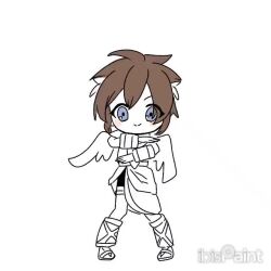 Rule 34 | 1boy, ahoge, androgynous, angel, angel wings, animated, bike shorts under skirt, black shorts, blue eyes, chibi, chibi only, dancing, derivative work, ibispaint (medium), jewelry, kid icarus, kid icarus uprising, laurel crown, looping animation, male focus, nintendo, no nose, onigiri (onigir sio), pit (kid icarus), shorts, shukusei!! loli-kami requiem, tagme, thighlet, video, watermark, white background, wings