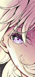 1girl absurdres bang_dream! bang_dream!_it&#039;s_mygo!!!!! blonde_hair close-up commentary dated highres looking_at_viewer medium_hair misumi_uika nobusawa_osamu purple_eyes solo