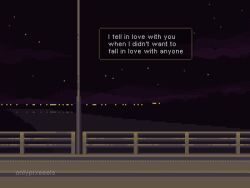 atmospheric_perspective bridge dark english_text highres lamppost night no_humans onlypixeeels original outdoors pixel_art railing reflection reflective_water river scenery sky skyline star_(sky) starry_sky