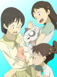 Rule 34 | 00s, 3girls, between breasts, breasts, dennou coil, densuke (dennou coil), glasses, hashimoto fumie, ikk, molestation, multiple girls, okonogi kyouko, okonogi yuuko, oyaji (dennou coil), raglan sleeves