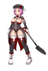1girl absurdres breasts elf graveyardexecutioner highres large_breasts medium_hair non-web_source pointy_ears solo
