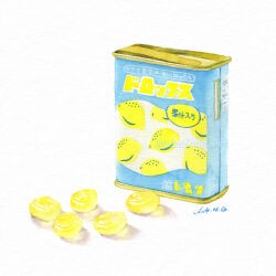 Rule 34 | candy, food, food focus, lisazhou art, no humans, original, painting (medium), sakuma drops, simple background, still life, tin (container), traditional media, watercolor (medium), white background