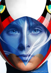 1boy close-up gatchaman helmet john_aslarona johna_slarona ken_the_eagle male_focus photorealistic realistic solo tatsunoko_production visor watermark