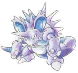 1990s_(style) creatures_(company) game_freak gen_1_pokemon lowres nidoking nintendo no_humans official_art pokemon pokemon_(creature) pokemon_rgby retro_artstyle sugimori_ken