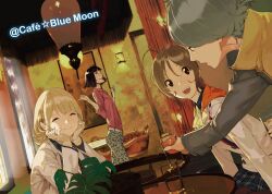 1boy 2boys 2girls ahoge aikawa_miyuu belt belt_buckle black_belt black_hair black_pantyhose blonde_hair blue_skirt blunt_bangs blush_(makeup) bob_cut boots brown_eyes brown_hair buckle cardigan closed_eyes coat cup dutch_angle from_side gamon_yuuta gloves grey_pants hand_rest happy holding holding_cup indoors izumi_kouhei_(occultic;nine) jacket leather_belt lipstick long_hair looking_at_another makeup medium_hair multiple_boys multiple_girls narusawa_ryouka neckerchief necktie non-web_source occultic;nine official_art open_collar open_mouth pako_(pakosun) pants pantyhose pink_boots pink_shirt plaid_clothes plaid_skirt science_adventure shiny_eyes shirt short_hair sitting skirt sleeves_rolled_up smile striped_necktie teeth tongue wariza white_coat white_gloves white_jacket yellow_neckerchief