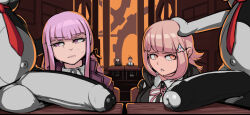 blindfold boxman danganronpa_(series) desk hinata_hajime kirigiri_kyoko monokuma naegi_makoto nanami_chiaki netorare paid_reward_available penis