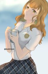 1girl black_clover breasts highres large_breasts long_hair mimosa_vermillion orange_hair skirt solo