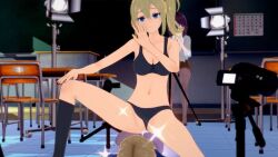 bikini black_bikini blonde_hair navel peeing pussy swimsuit