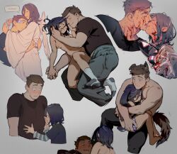 1boy 1girl androgynous angel angel_martinez angel_wings animal_ear_fluff animal_ears belly_grab black_hair black_shirt blood blood_in_hair blood_on_clothes blood_on_face blood_splatter blood_stain blush brown_hair clinical_trial_(game) closed_eyes clothed_male_nude_female couple dog_ears dog_tail embarrassed english_text epseelutely eye_contact face-to-face fake_animal_ears fat french_kiss full_body grabbing_from_behind groping hand_on_another&#039;s_cheek hand_on_another&#039;s_chin hand_on_another&#039;s_face hand_on_another&#039;s_stomach hand_on_another&#039;s_thigh hetero highres holding_another&#039;s_waist holding_hands hug imminent_kiss implied_murder injury kiss lee_smith looking_at_another lying messy multiple_views nervous nervous_smile nervous_sweating nipples nude on_back one_breast_out pale_skin partially_undressed patch rabbit_ears rabbit_girl raised_eyebrows robe scared shirt short_hair shy size_difference smile socks speech_bubble sweat sweatdrop tail trembling wavy_mouth white_robe white_socks wide-eyed wings