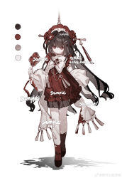 absurdres bad_tag chinese_text detached frills highres holding sample_watermark shoes watermark weibo
