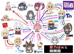 4boys 6+girls ahoge aino_heart animal_ears arcana_heart arcueid_brunestud armor artoria_pendragon_(fate) black_hair blazblue blonde_hair blue_eyes blue_hair blunt_bangs bow braid breasts brown_hair character_request chibi ciel_sulfur cleavage closed_eyes copyright_name copyright_request djeeta_(granblue_fantasy) elbow_gloves fatal_fury fate/stay_night fate_(series) filia_(skullgirls) gloves granblue_fantasy green_eyes grey_hair gun hair_bow hair_intakes hair_ribbon hello_kitty hello_kitty_(character) heterochromia hida_naria highres hime_cut holding holding_weapon homura_(senran_kagura) hubrecht_hertz_adelhardt kaguya_jingu large_breasts long_hair long_sleeves looking_at_viewer melty_blood multicolored_hair multiple_boys multiple_girls open_mouth ponytail purple_hair ragna_the_bloodedge red_eyes ribbon salvatore_ganacci sanrio senran_kagura short_hair sidelocks simple_background skullgirls smile snk street_fighter translation_request tsukihime under_night_in-birth under_night_in-birth_2_sys:celes weapon white_gloves white_hair yumi_(senran_kagura) yuzuriha_(under_night_in-birth)