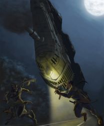 1990s_(style) 3boys battle blonde_hair cyan_garamonde dog epic feathers final_fantasy final_fantasy_vi full_moon gameplay_mechanics interceptor male_focus manly md5_mismatch moon multiple_boys night phantom_train railroad_tracks resized retro_artstyle rtz running sabin_rene_figaro shadow_(ff6) spoilers suplex train