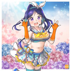 1girl blue_hair female_focus long_hair love_live! love_live!_sunshine!! matsuura_kanan purple_eyes takecho takecho-chan takecho1